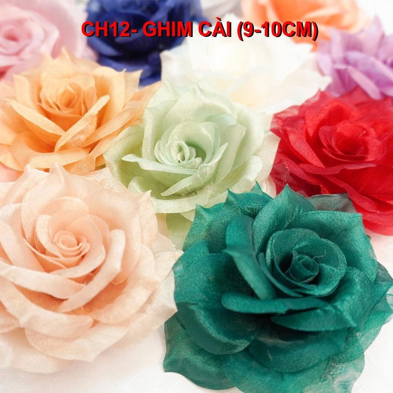 SHOPPRO - Tag Hoa Voan Kiểu Ghim Cài, Trâm Cài Váy Áo Nữ Đẹp, Sang Trọng Nhiều Màu Pastel - Phụ Kiện Cài Áo Trang Trí Dành Cho Nữ  CH12