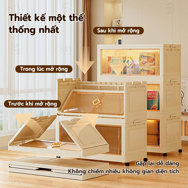 80CM SIV Tủ Nhựa Đựng 3/4/5tầng-Trong suốt làm dày công suất lớn tủ bếp Đa Năng 2