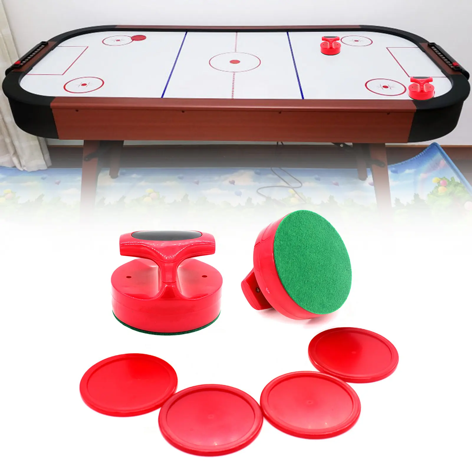 Pucks Và Mái Chèo Khúc Côn Cầu Trên Không, Phụ Kiện Cho Bàn Khúc Côn Cầu Trên Không, Pushers Khúc Côn Cầu Trên Không Với Tay Cầm Công Thái Học, Pucks Khúc Côn Cầu Trên Không, Thay Thế Cho Bàn Trò Chơi, 2 Pushers, 4 Pucks