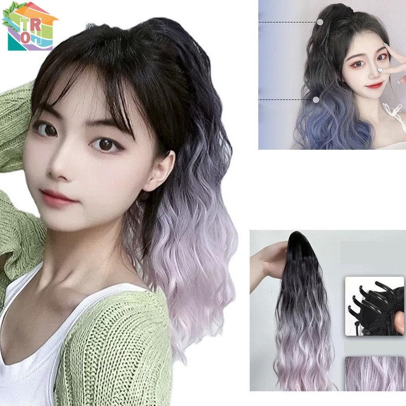 Tóc Giả Nữ, Phong Cách Hợp Xu hướng Tóc Đuôi Ngựa 45cm, Kẹp Càng Cua Xoăn, Tóc Nối Đuôi Ngựa, Sợi Tóc Highlight Mềm Mại Và Tự Nhiên, Tóc Giả Liền Mạch