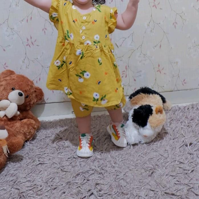 setelan celana anak perempuan. usia 1th up to 4th setcel rayon anak. bahan rayon viscose Cewek Motif Fashion 0