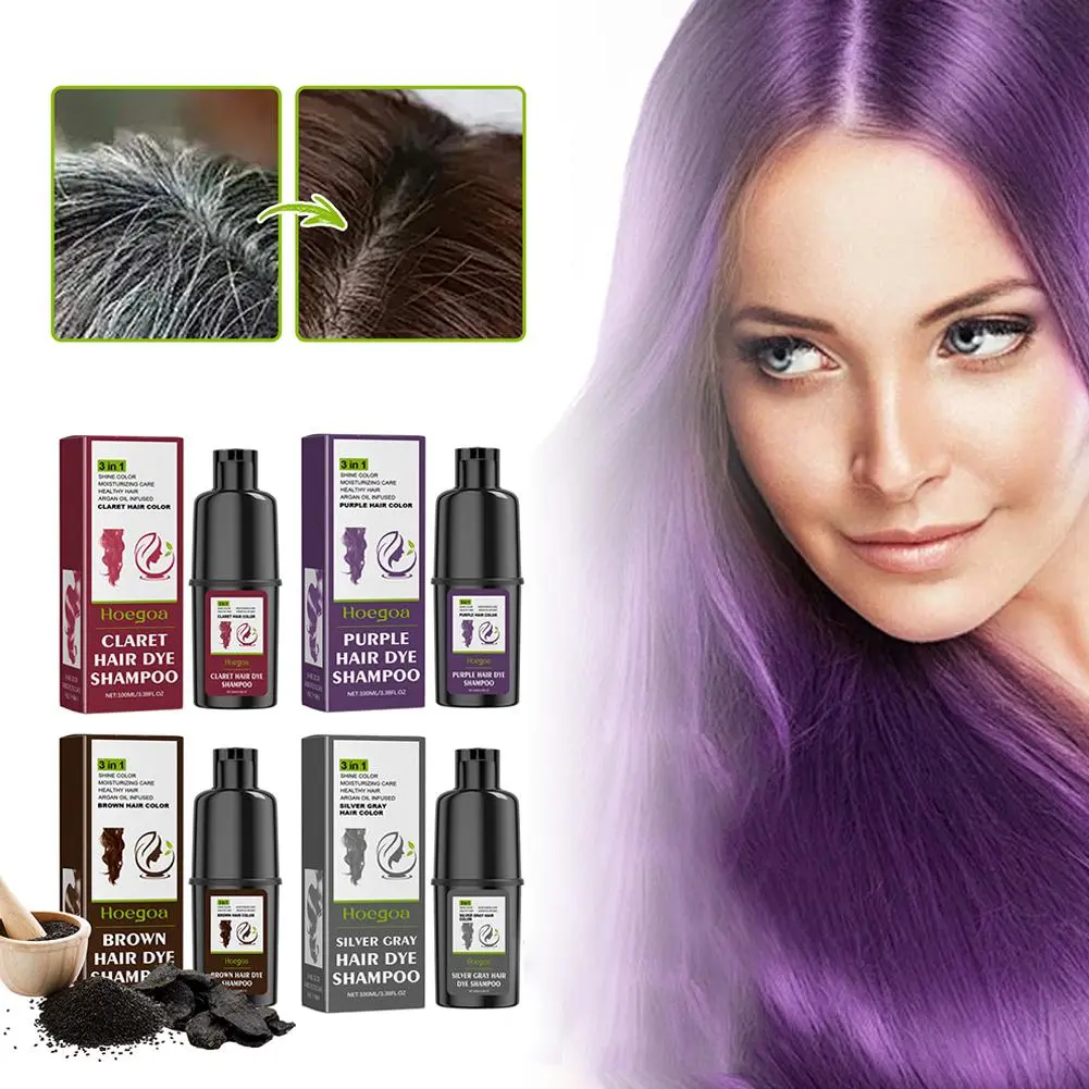 Hair Dye Shampoo Plant Extract Maintenance Hair Dye Hair Long-lasting Dye Healthy DIY R7I3