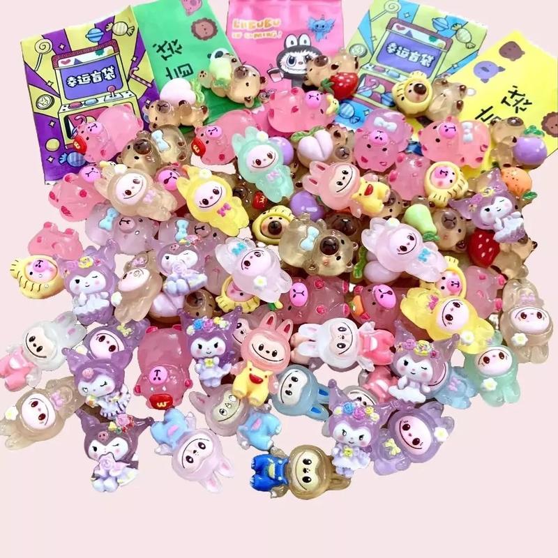   Set 50 Tặng 10 Túi Mù Mini charm Labubu Capybara ,Kurumi  Động Vật  Chai nước  Hải Sản  Túi Mù Bóc Quà  test Nhân Phẩm 