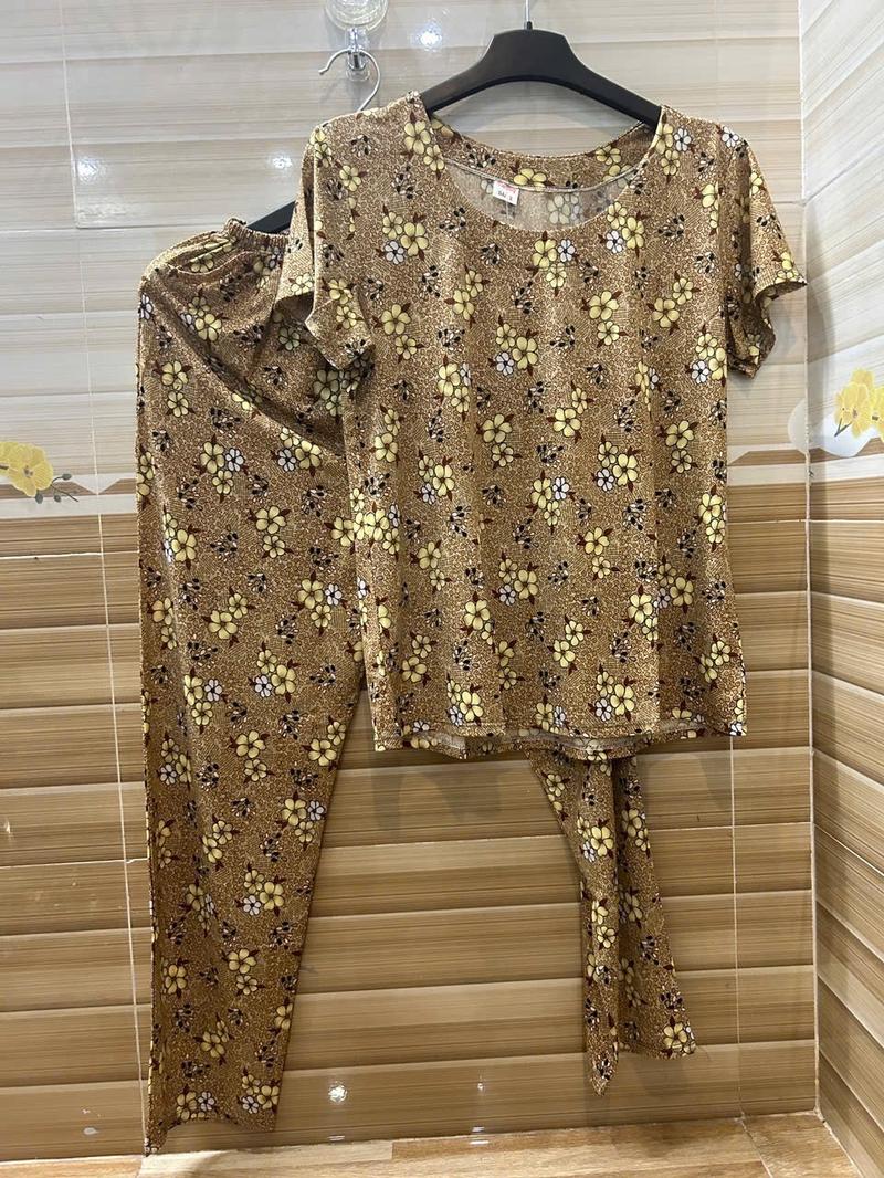 Product Introduction of Bộ Thun Hoa Bà Già (Quấn Dài Áo Tây Ngắn )Vải Thun Atyway Co Giản Thỏa Mái - Nữ, Women Voi 6