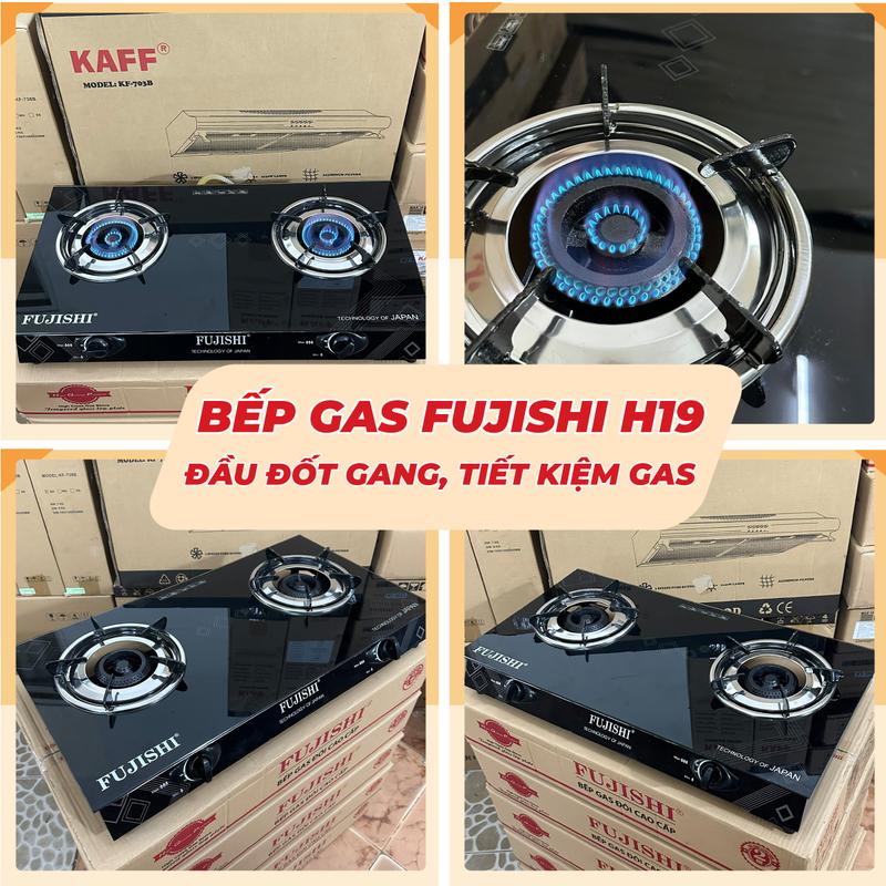 Product Introduction of Bếp gas FUJISHI FJ-H19 - ĐIẾU GANG ĐÚC LỬA LỚN - Đun nấu nhanh - Lửa xanh tiết kiệm gas - Bảo hành chính hãng 02 Năm 2