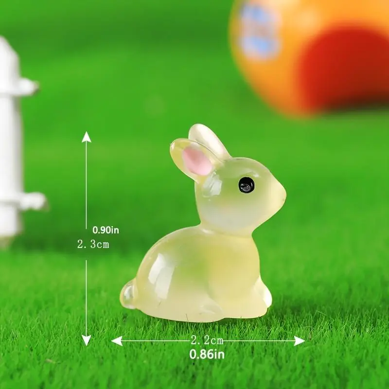 Cute Rabbit Design Resin Ornament, 20pcs/set Mini Rabbit Decoration, DIY Craft for Home Garden Party Wedding 1