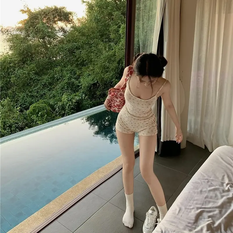 Bikini Hoa Nhí - Bodysuit Thun , Bộ Đồ Đi Biển Hoa Nhí Tôn Dáng Quyến Rũ BN155 0