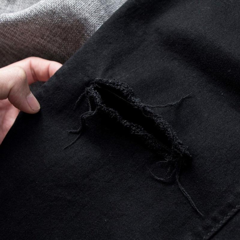 Quần jean nam rách gối co giãn slimfit màu xanh Menswear Denim 2
