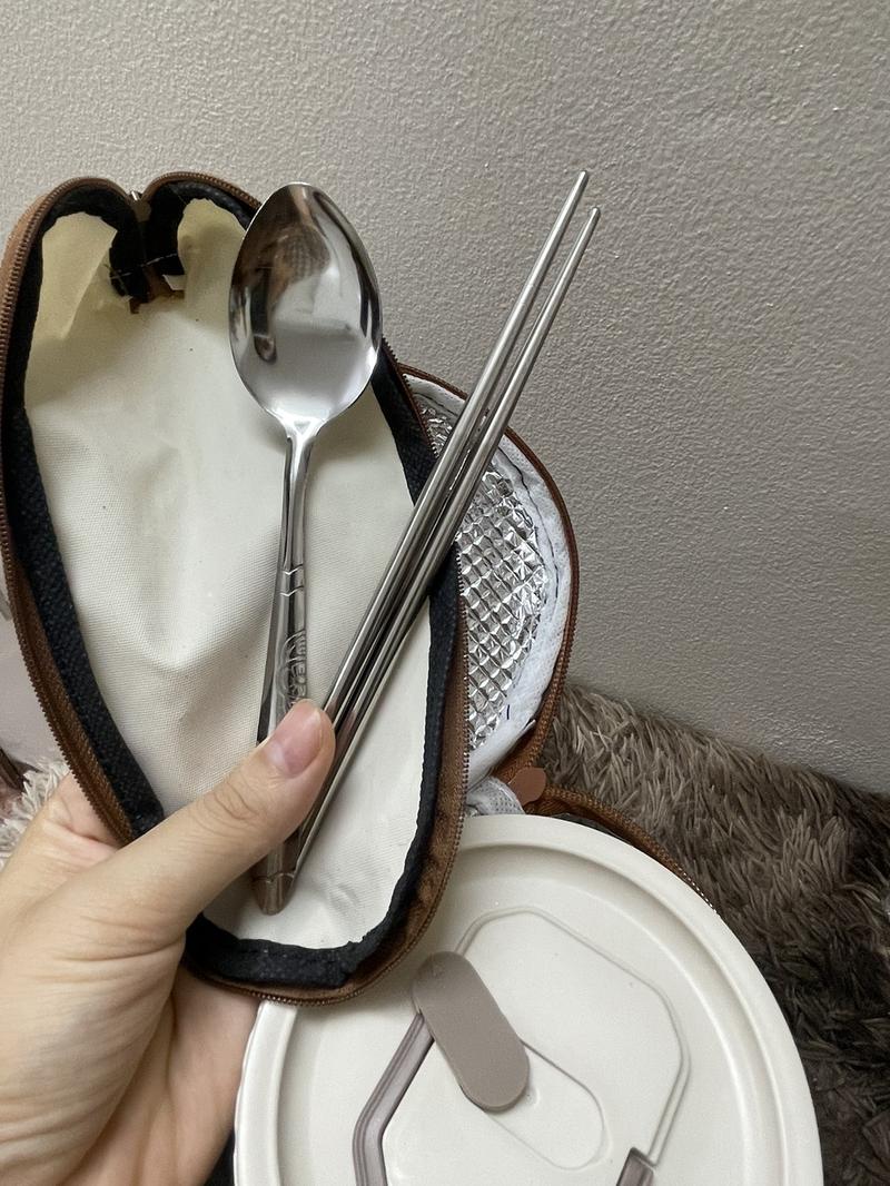 Product Introduction of [KÈM ĐŨA MUỖNG] Set 3 Hộp Đựng Cơm Giữ Nhiệt Inox 304 An Toàn Đảm Bảo Kèm Túi Đựng Giữ Nhiệt Cao Cấp Có Ngăn Đựng Đũa Muỗng Tiết Kiệm Thời Gian Tiện Lợi 4