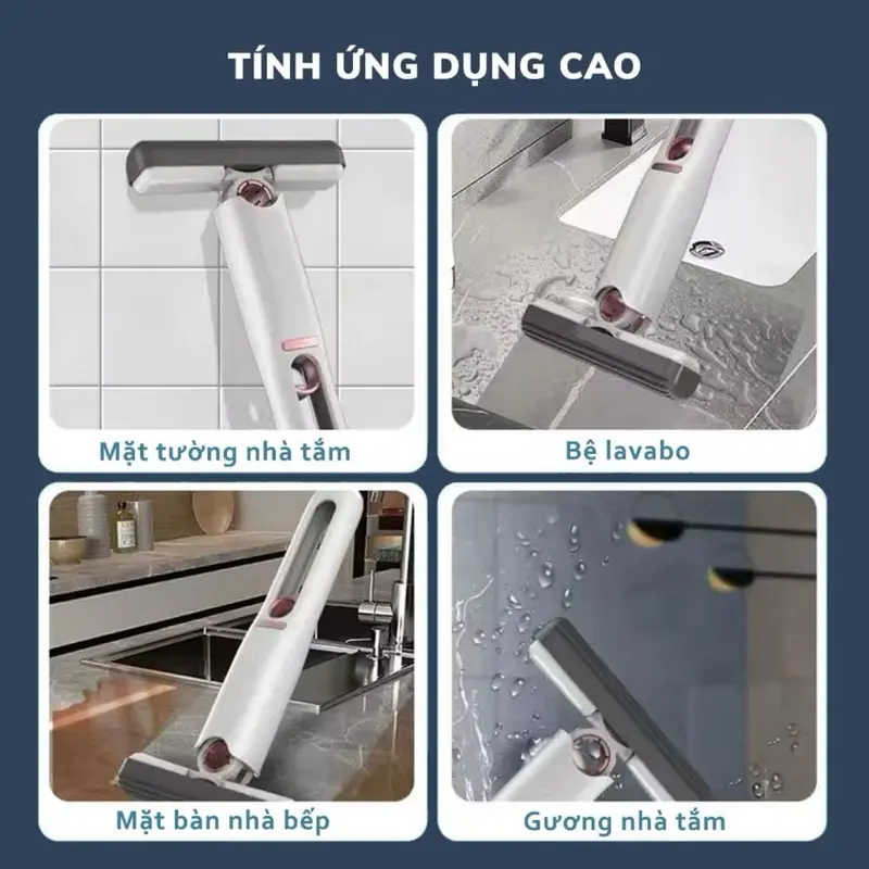 Cây Lau Bàn Bếp Tự Vắt Thông Minh 25cm, Bọt Biển Siêu Thấm Hút Đa Năng, Gập Gọn dễ sử dụng 5
