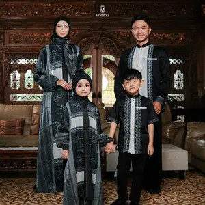 Sheibu Raya 2026 - Pawon Sarimbit Series Lebaran Muslim Formal Couple Keluarga - Charcoal Black Dress Dewasa, S