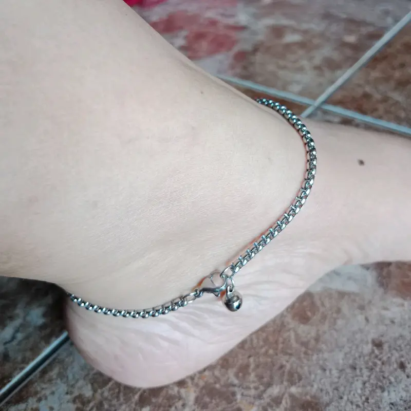 Gelang Kaki Wanita Anak Bayi Balita Rantai Titanium Silver Gold Lonceng Bunyi Perempuan 0