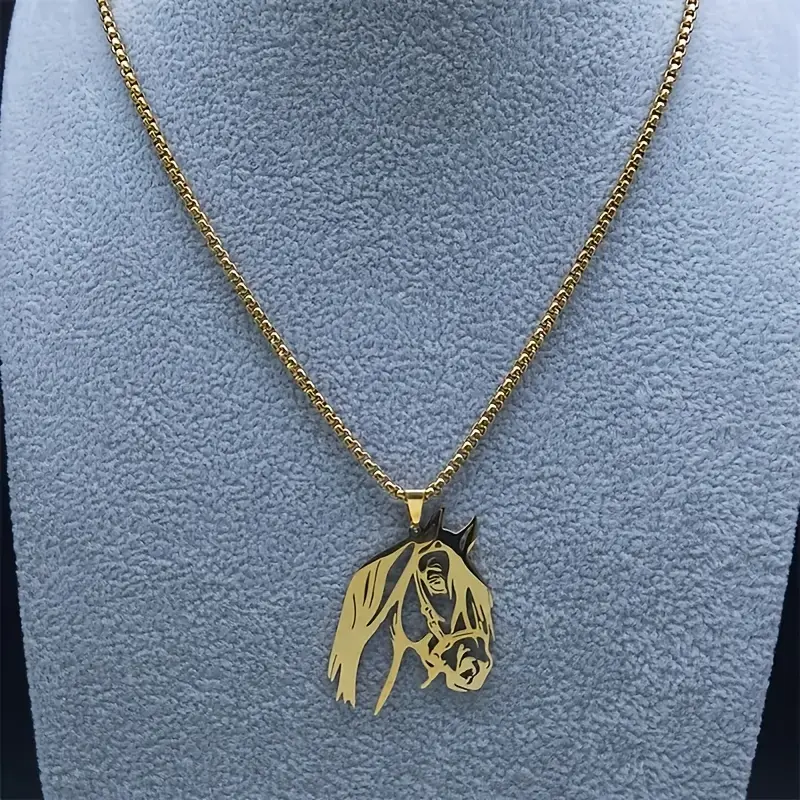 Unique Horse Head Pendant Necklace - Fashionable Stainless Steel Animal Chain Necklace Jewelry For Women And Men - Durable, Allergic, Waterproof Fashion Accessories 6