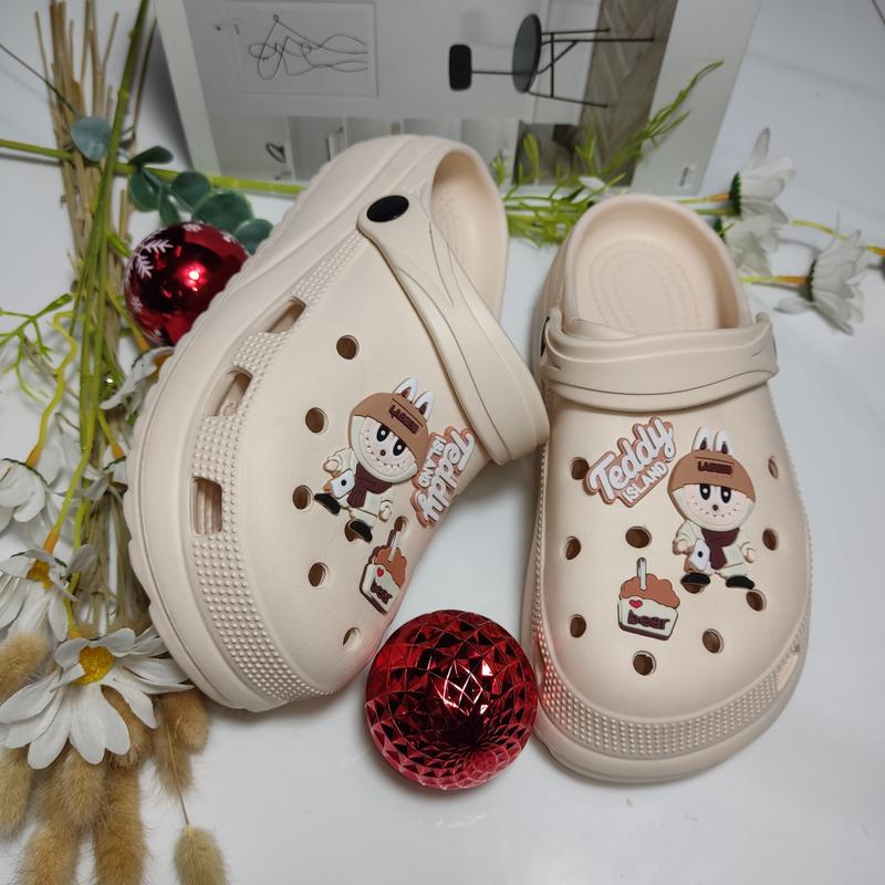 Dép Cross Sục Nam Nữ Đế 4Cm Ngẫu Nhiên 6 Charm Cài Gắn Dép Cho Size Nữ - TH 4078, Sục Classic Nam Nữ Siêu Nhẹ, Siêu Bền