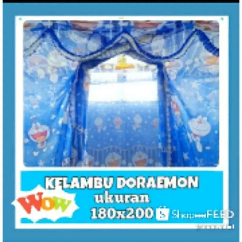 Kelambu Karakter Doraemon/Klambu Motif Doraemon Ukuran 200x180 Foldable Bebas Dicuci Mosquito Nets 1