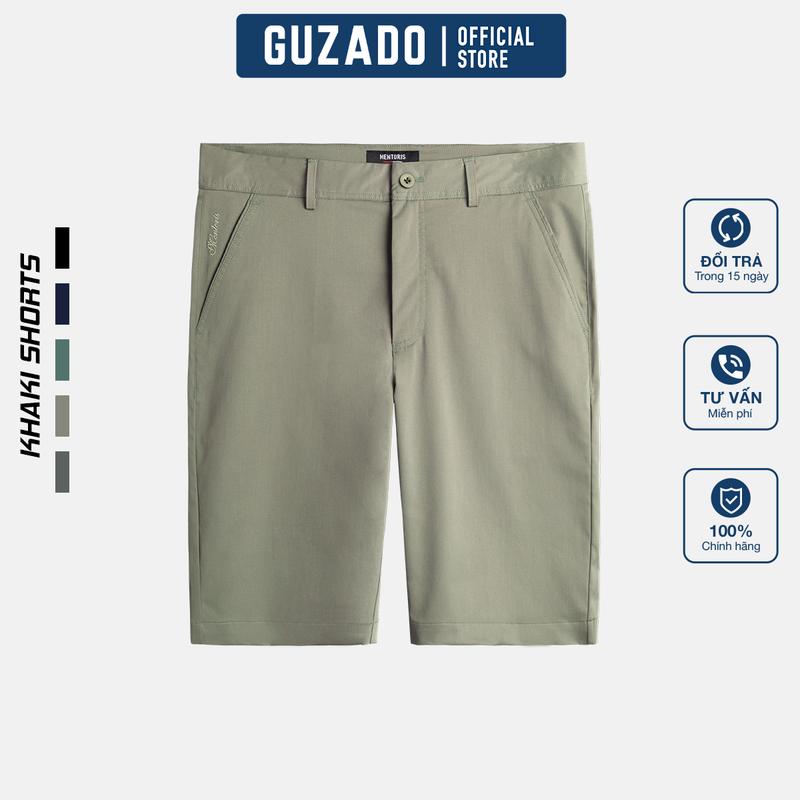 Quần Short Nam Guzado Vải Kaki Dày Dặn Dáng Regular Fit Thoải Mái Vận Động MKS01
