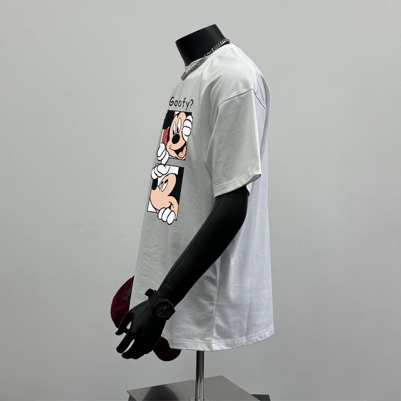 Product Introduction of Áo Thun Hoạt Hình Dáng Rộng Thùng Thình Ngắn Tay, 100% Cotton, Áo Cổ Thuyền, Dành Cho Nam Và Nữ, Unisex Menswear 2