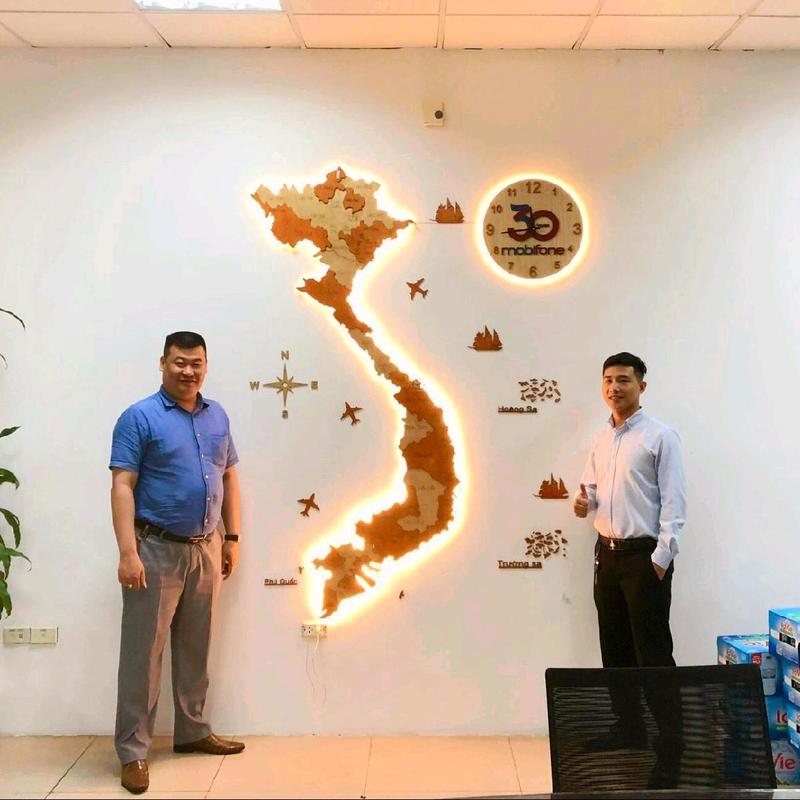 Product Introduction of Bản đồ trang trí Việt Nam 2 lớp gỗ mix màu thủ công 3D poster  việt 2