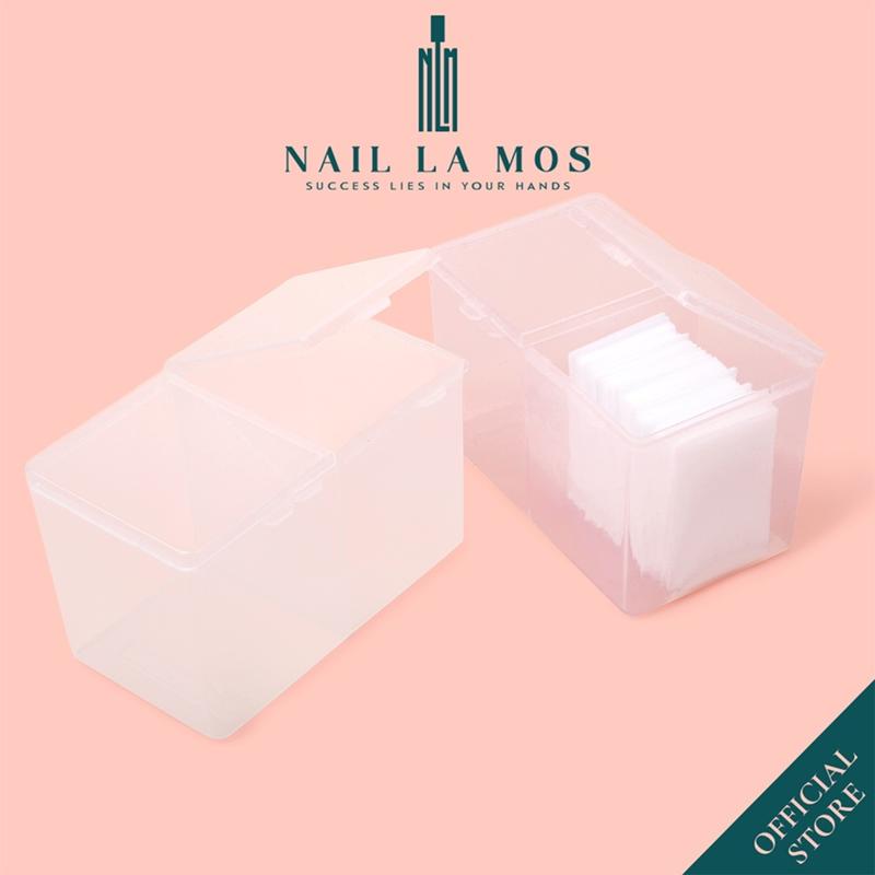  Hộp đựng giấy lau gel 2 ngăn có nắp - hộp nhựa đựng dụng cụ nail chuyên dụng 