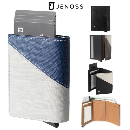 Ví Thông Minh Eclipse & Box Đựng Thẻ Tự Động Ví Da Nam Cao Cấp Gập Ba Mini Nhỏ Gọn Nhiều Ngăn Bóp Tiền Chính Hãng Jenoss