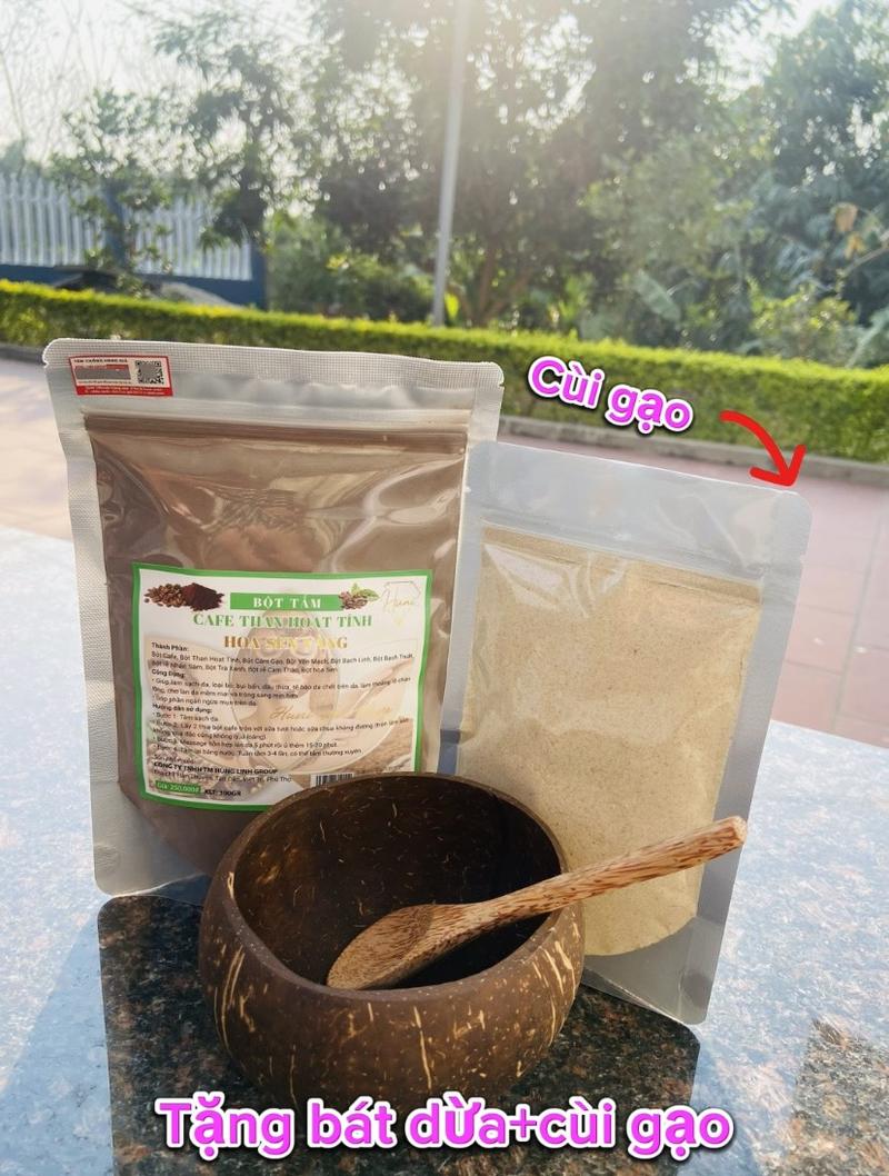 Product Introduction of [SALE]Bột Tắm Trắng Cafe Than Hoạt Tính Hoa Sen Vàng(Tặng bát dừa+cùi gạo) Dưỡng Da Body Làm Đẹp Da Dưỡng Body kem & sữa dưỡng thể 3