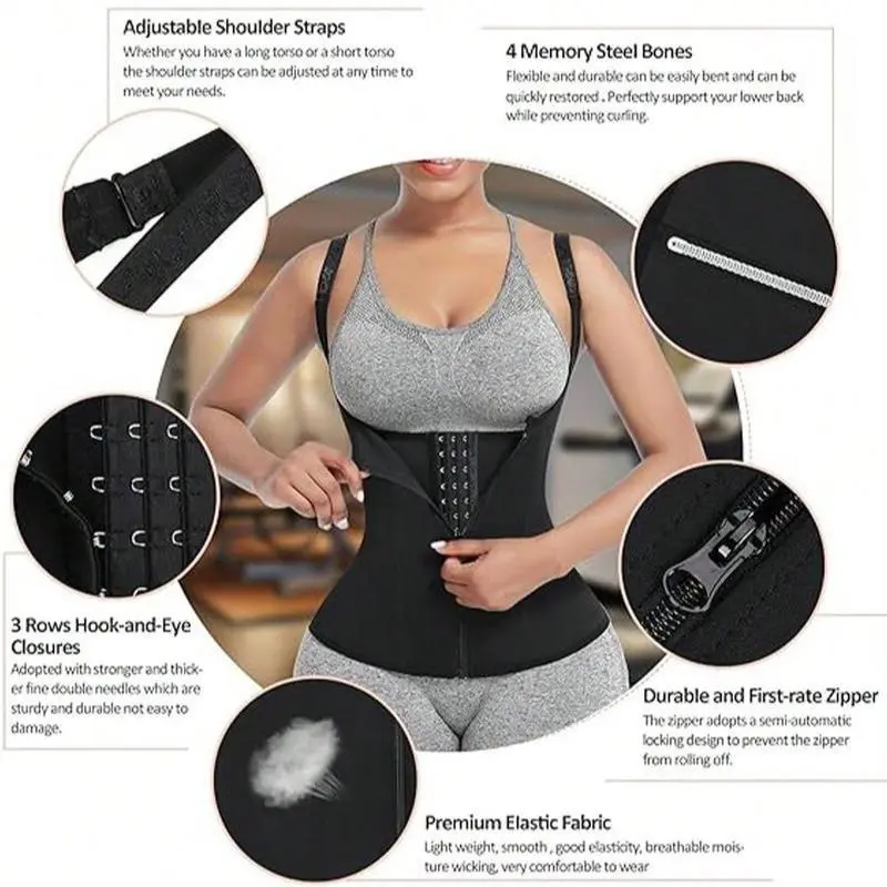 Women's Waist Trainer, Adjustable Waist Cincher, Workout Sweat Body Shaper, Tummy Control Shaper for Women 4