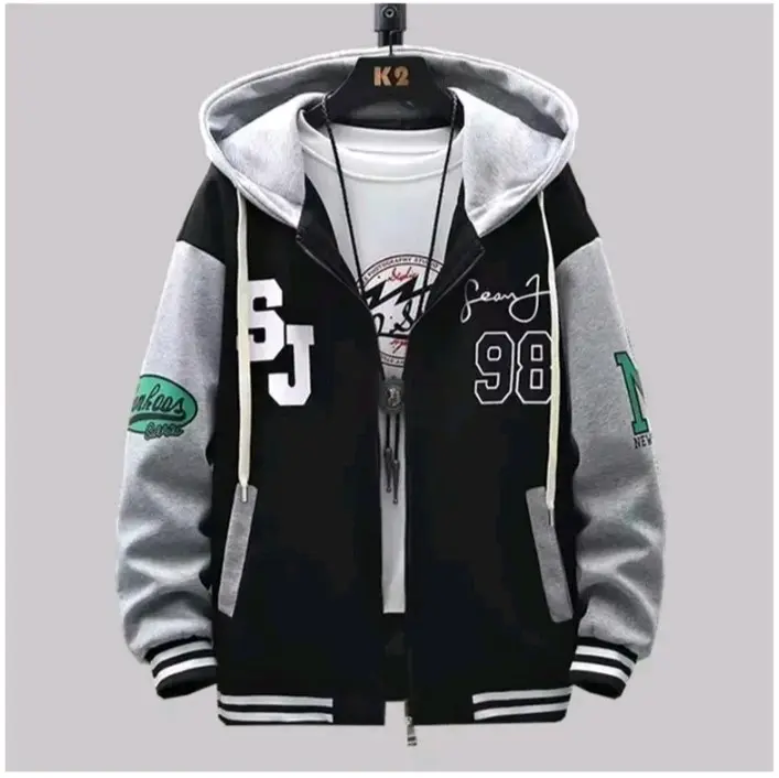 JAKET HOODIE VARSITY JAKET BASEBALL BOMBER KANCING PRIA WANITA