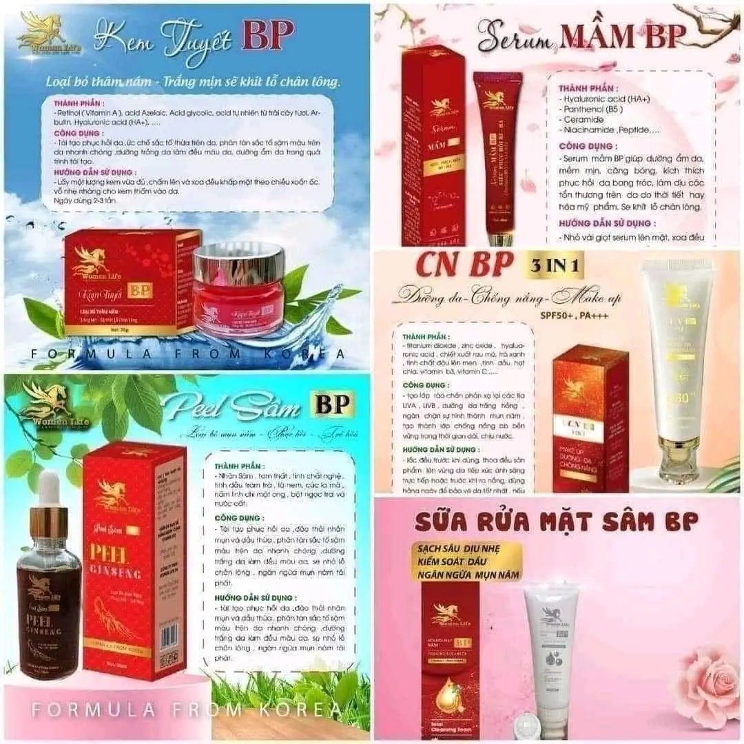 Bộ Peel sâm trị dứt điểm Nám Mụn Rổ Thâm