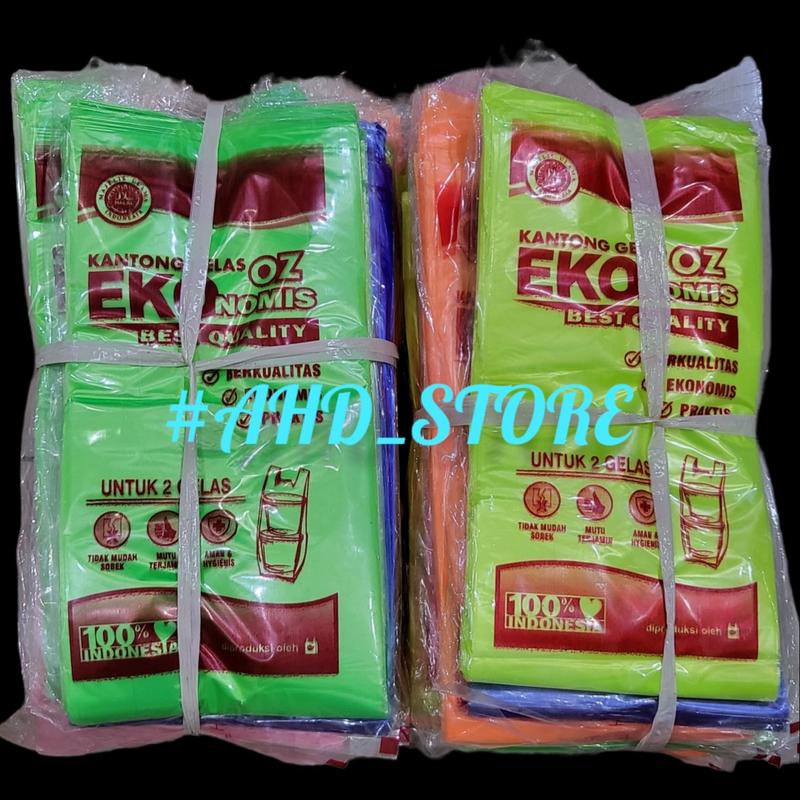 kantong plastik gelas warna warni/ cup jus/ cup bobba 5