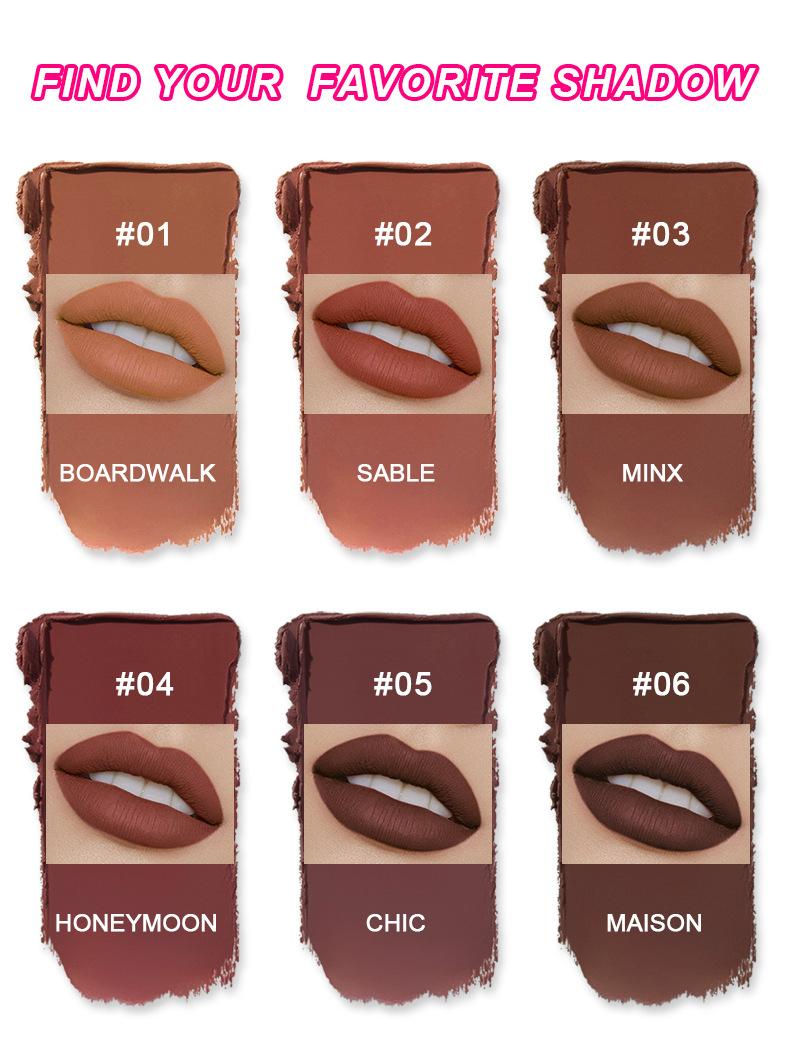 Product Introduction of Ochain Velvet Matte Lipstick Matte Surface Waterproof and Durable Non-Decolorization Non-Fading Nonstick Cup Lipstick 7