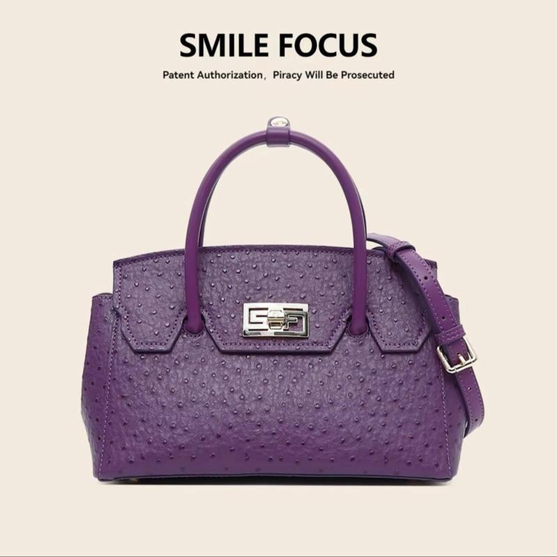 [ Túi Hoàng Gia] SF 2637-1 Smile Focus. Chuẩn Chính Hãng, Da bò, Màu tím Sang Trọng, Thời Thượng 0