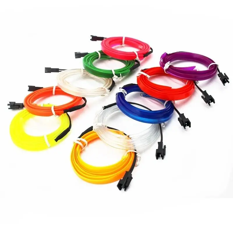 Đèn khí quyển, dây đèn lạnh EL, với USB, trang trí tự làm, cho bảng điều khiển điều Khiển ô tô, bảng điều khiển, đèn Xung Quanh LED tự động, chiều dài 1m, 2m, 3m, 5m, phụ kiện nội thất ô tô 2