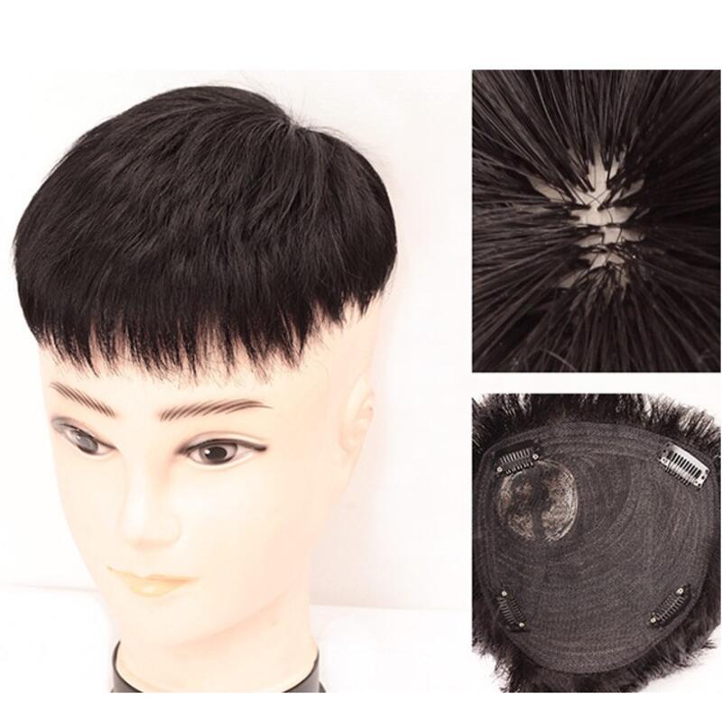 Product Introduction of High end men's wigs, real hair, fake to fake。Short Handsome Korean Style Wig Hairpiece Breathable Forehead Replacement Cover White Hair And Baldness 6
