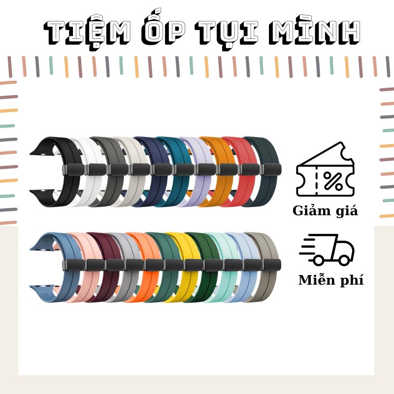 Dây cao su khóa nam châm tiện lợi cho đồng hồ thông minh series Ultra 8 7 6 SE 5 4 3 2 1 49mm 45mm 44mm 42mm 41mm 40mm 38mm