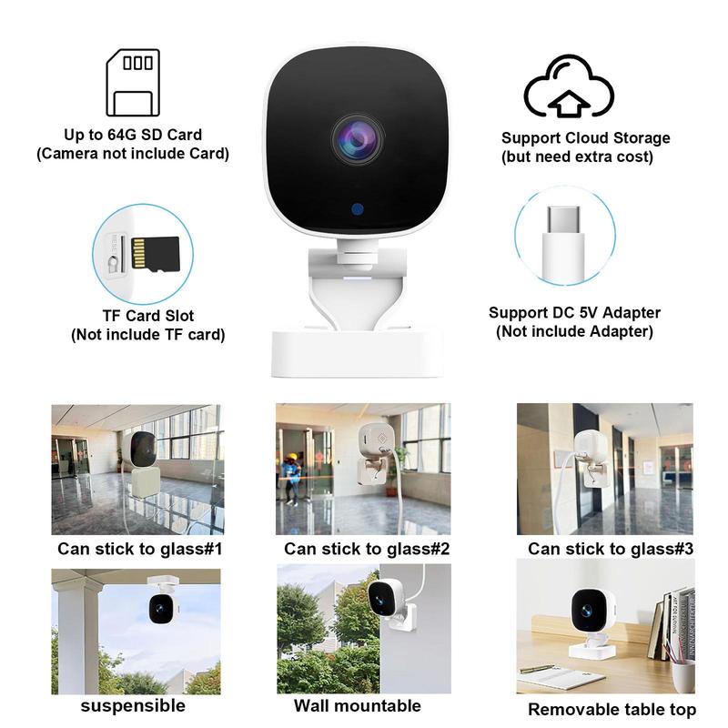Product Introduction of Smart Home Security Camera, 2.4G WiFi Wireless Camera with Night Vision, Indoor Remote Camera, Portable Camera for Home Security, Camera Security 8