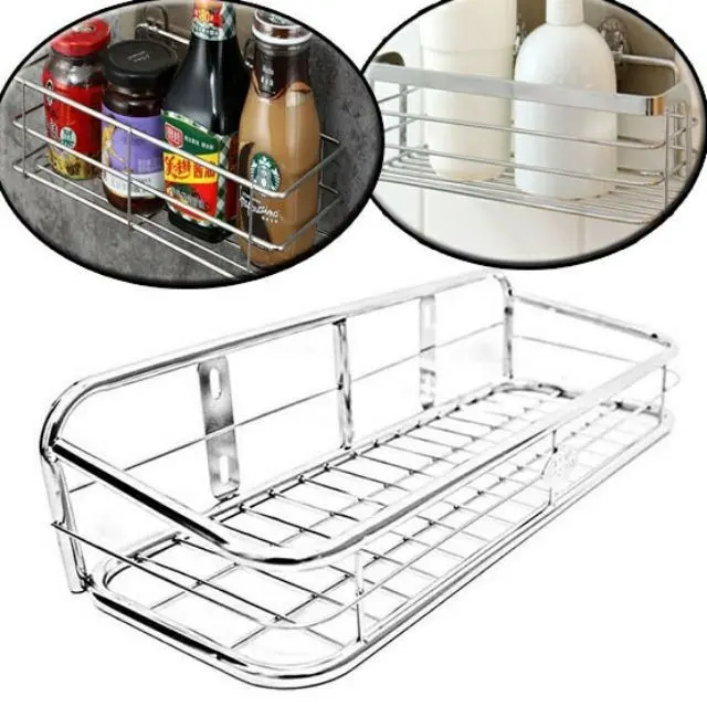 Kệ Inox 201 Đa Năng Gia Vị, Xà Phòng Inox Treo Tường (Tặng Kèm Đinh) 5