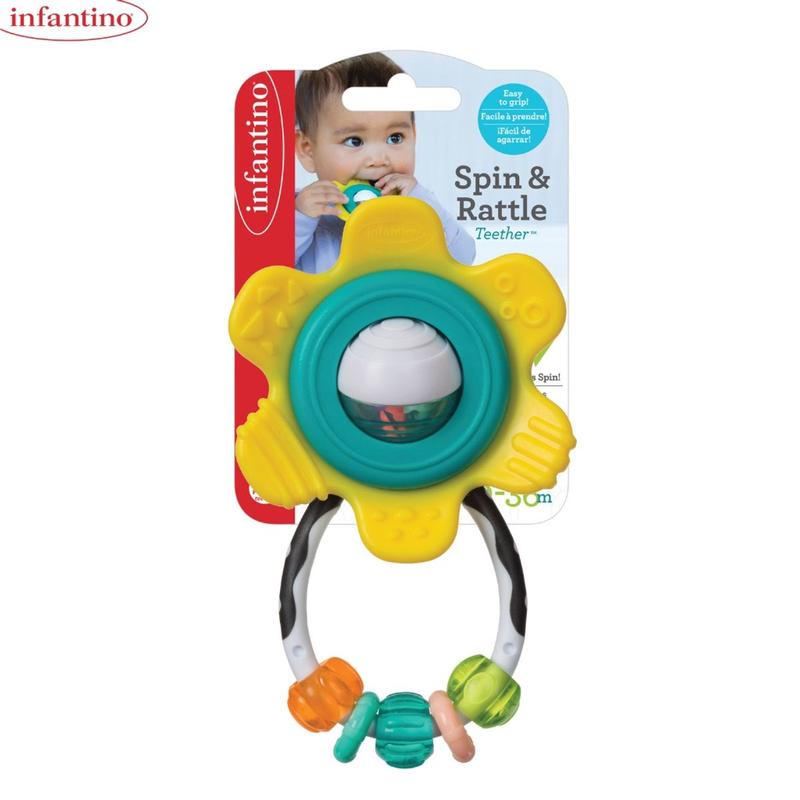 Đồ Chơi Gặm Nướu Hình Bông Hoa INFANTINO Kiêm Đồ Chơi seᵰsory Có Chuỗi Hạt Xúc Xắc Vận Động Cho Bé Chất Liệu Nhựa ABS Cao Cấp 2
