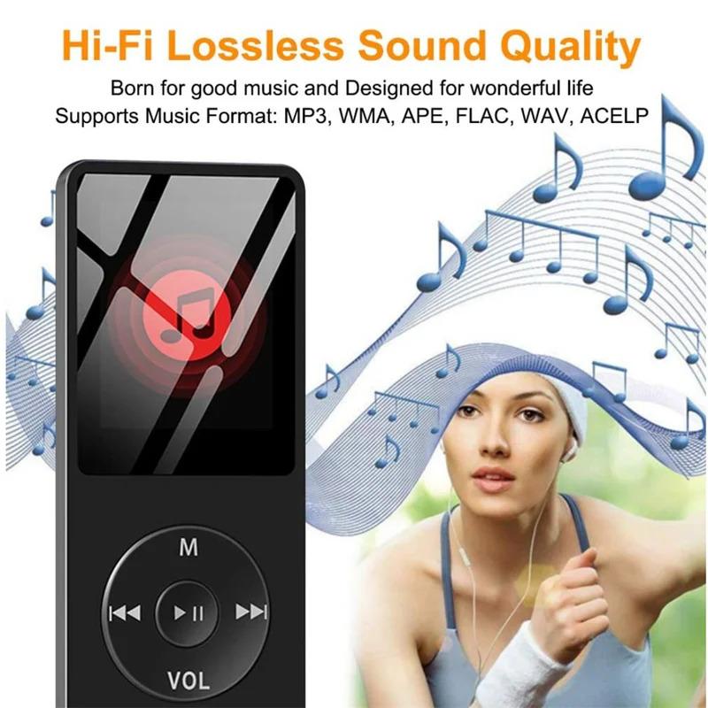 Máy Nghe Nhạc Mp3 Tương Thích Bluetooth Cầm Tay Mp4 Đài Fm Có Thể Ngoài Siêu Mỏng Thích Hợp Cho Sinh Viên Bút Ghi Âm Mp3