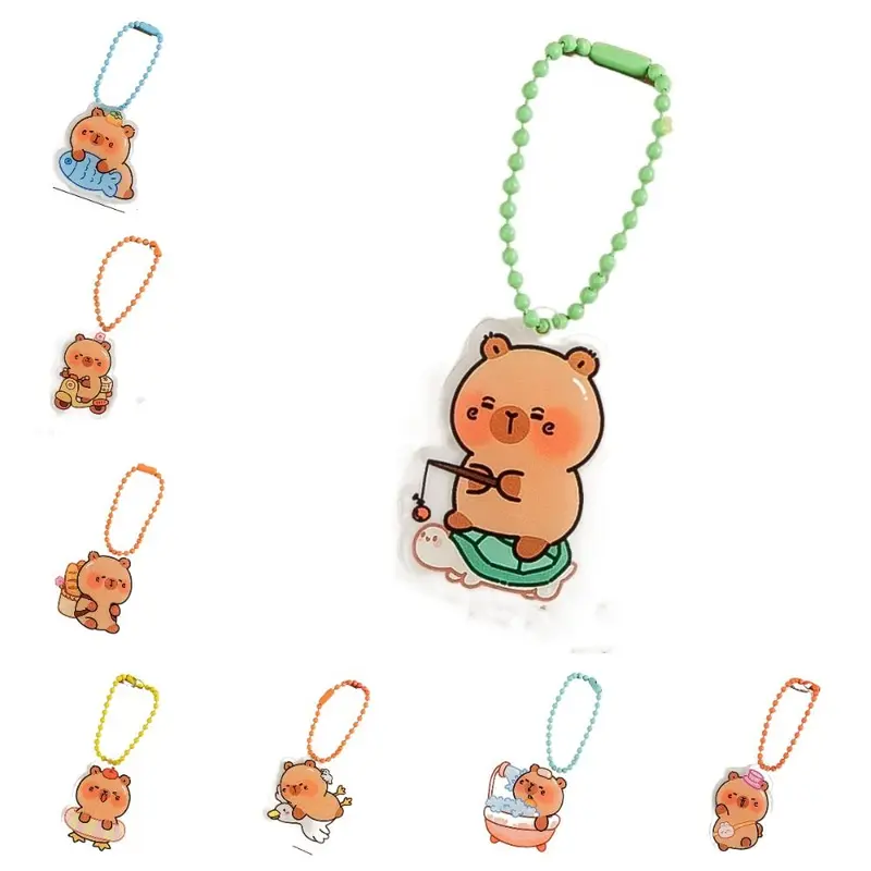 Dây Chuyền Chìa Khóa Capybara, Thiết Kế Đáng Yêu, Chất Liệu Acrylic, Phong Cách Hoạt Hình, Quyến Rũ Túi, Móc Chìa Khóa, Mặt Hàng Quà Tặng, Hàng Mới Về 0