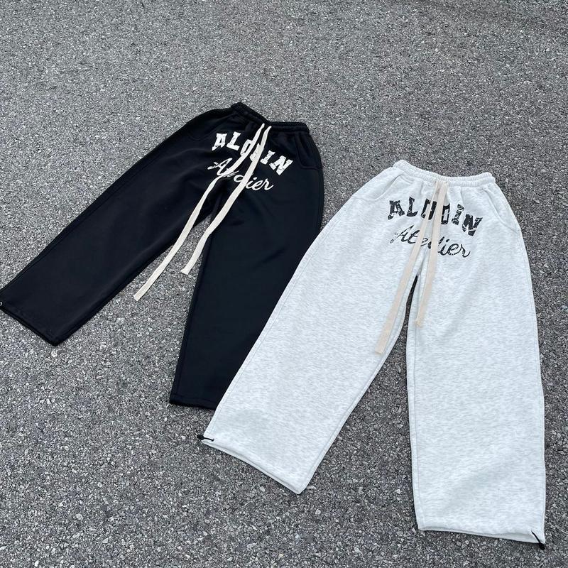 [ DEAL MỞ BÁN] Quần suông nỉ hai da In Lụa cao cấp Nam Nữ Unisex ALODIN.atedier - Nỉ Menswear ống rộng