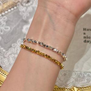 Gelang Perak untuk Wanita, Patah, Mewah Mampu Milik, Rekaan Niche dan Mewah, Emas Pasir Ultra Berkilat, Barang Kemas untuk Wanita Permata Bangles