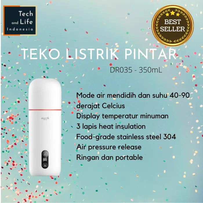 Teko Listrik Pemanas Air Portable Electric Kettle 350mL DR035 0