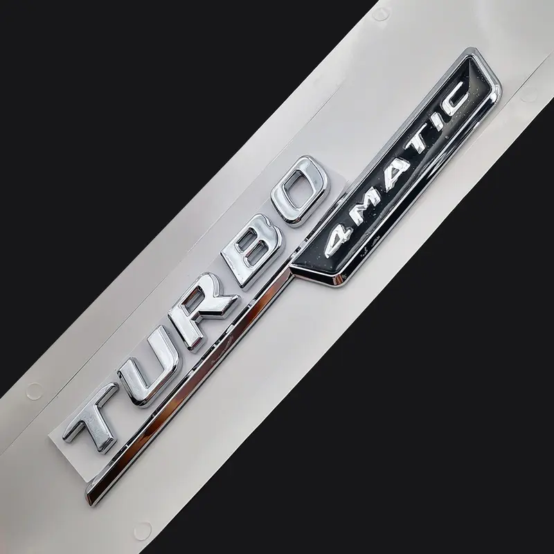 Thư biểu tượng cho Turbo 4matic AMG Huy hiệu Fender Logo Xe dán phong cách cho Mercedes Benz AMG bóng đen 3