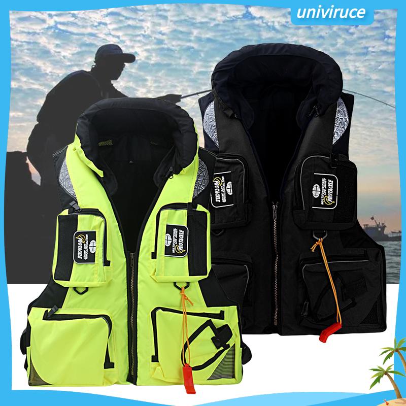 < univiruce > Áo Phao Nhiều Túi Có Thể Tháo Rời, Phao Lớn, Màu Sắc Tươi Sáng, Chống Mài Mòn, Hỗ Trợ Nước, Thoải Mái Cho Người Lớn, Câu Cá Biển, Thể Thao Dưới Nước, Áo Phao An Toàn Để Câu Cá 5