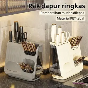 "Rak Sumpit & Pisau Dapur Multifunctional, Waterproof and Anti-Slip Kitchen and Dining Table Organizer, Portable Storage Rack for Kitchen and Mealtime"