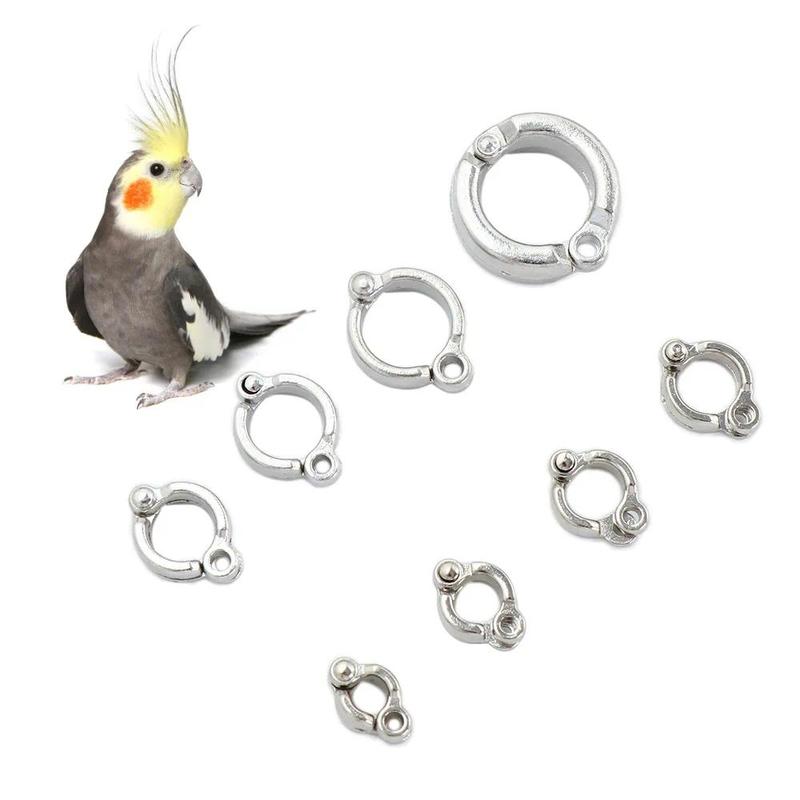 Product Introduction of Parrot Foot Rings Metal Pet Bird Leg Rings Outdoor Fly Training Activity Anti-Lost Opening Clip Accessories 3.5 To 14.5mm 3