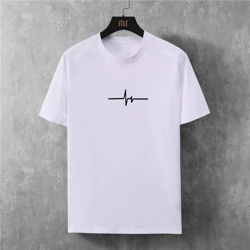 Kaos Distro Pria DETAK JANTUNG Kaos Oblong Pria Cotton Combed Atasan Tshirt Pria Kain Katun Sablon Logo Baju Anime Nyaman 1
