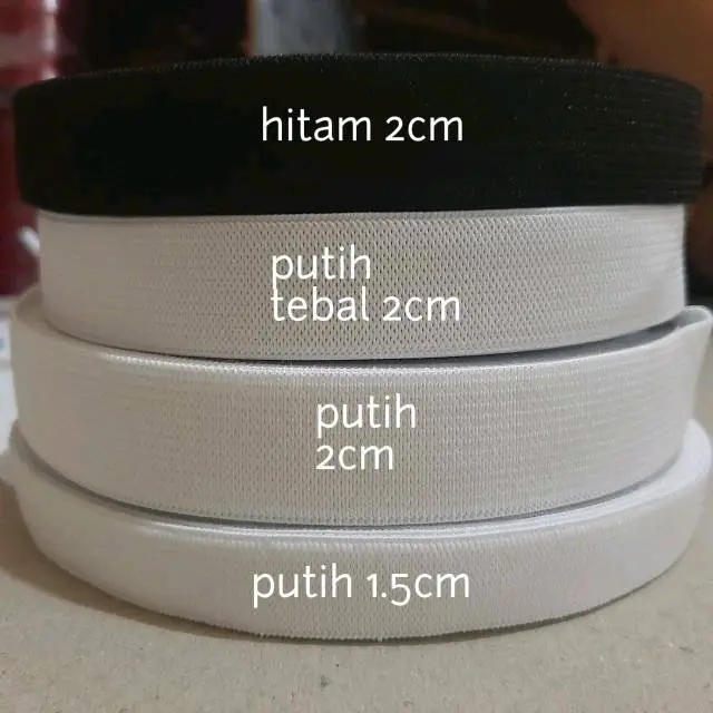 Karet Pinggang/karet boxer/karet kolor perrol  Putih Hitam 2