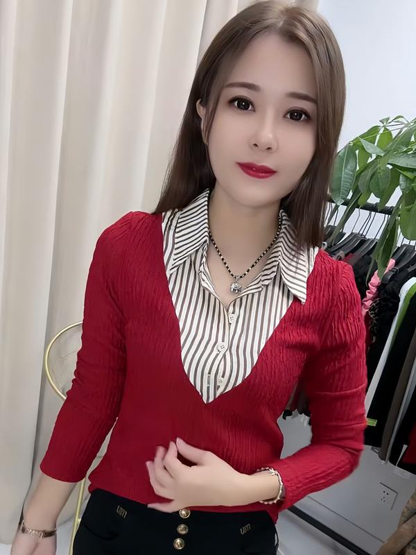 Áo Kiểu Nữ Cổ Đức Chất Thun Xốp Mềm Mịn, Thiết Kế Sang Trọng Thời Trang Shirt Top 5