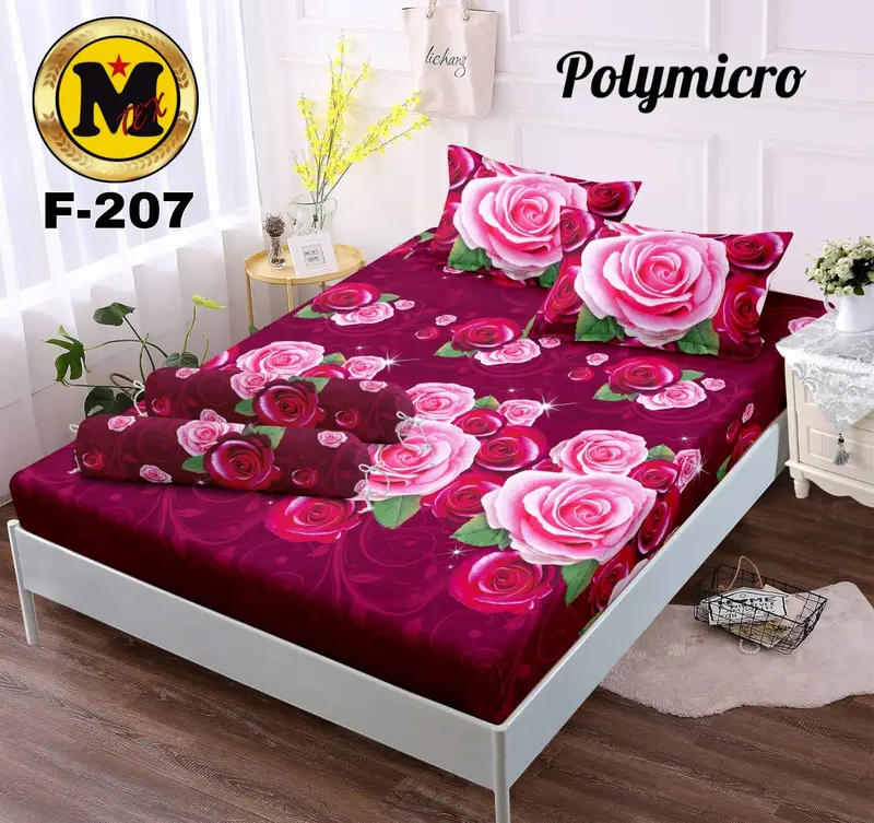 Seprei 180x200 satu set 2 sarung bantal 1 sarung guling motif bunga bunga Springbed 6